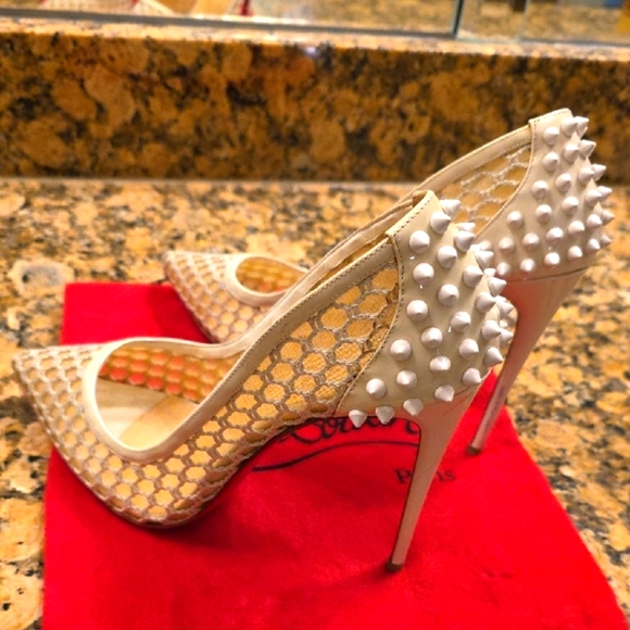 Elegant Cream Spiked Heels - Picture 6 of 16